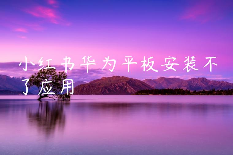 小红书华为平板安装不了应用