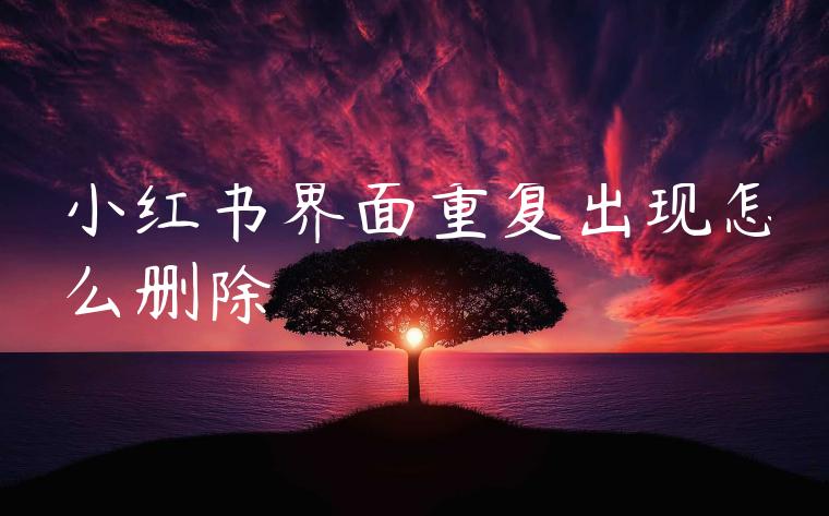小红书界面重复出现怎么删除