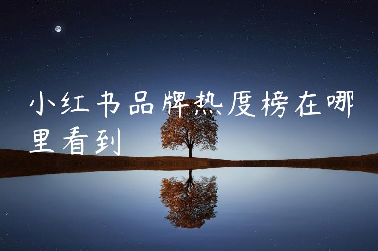 小红书品牌热度榜在哪里看到 小红书品牌热度榜在哪里看到
