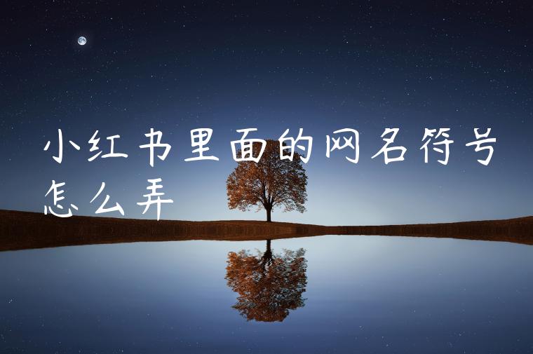 小红书里面的网名符号怎么弄