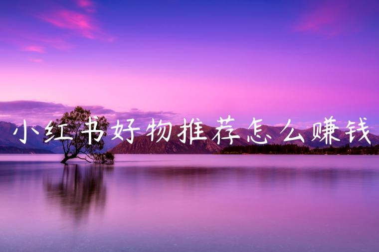 小红书好物推荐怎么赚钱