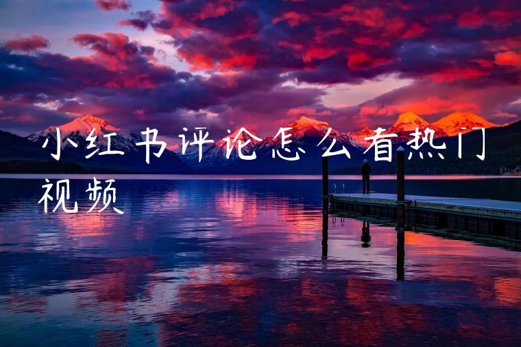 小红书评论怎么看热门视频 小红书评论怎么看热门视频