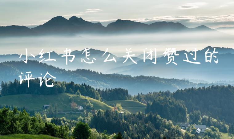 小红书怎么关闭赞过的评论