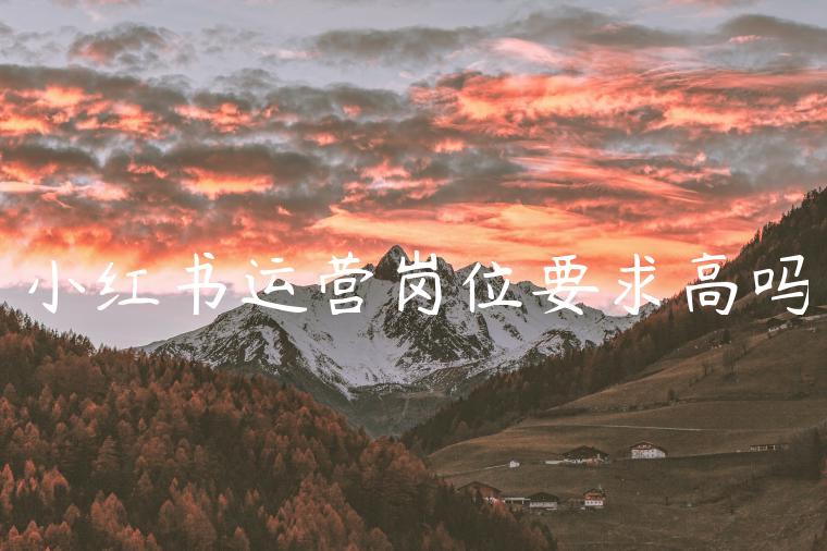 小红书运营岗位要求高吗 小红书运营岗位要求高吗