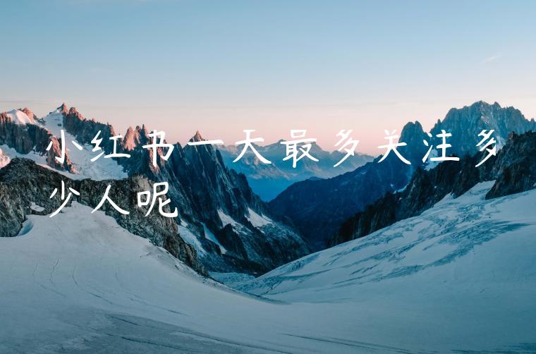 小红书一天最多关注多少人呢 小红书一天最多关注多少人呢