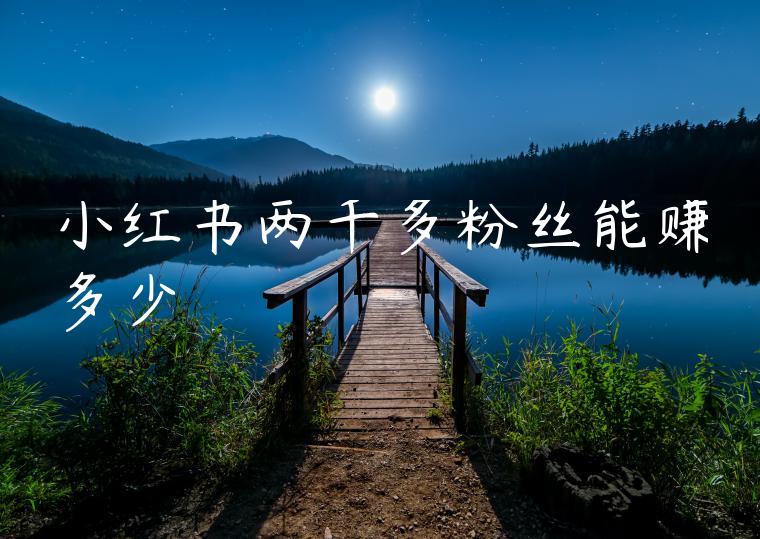小红书两千多粉丝能赚多少 小红书两千多粉丝能赚多少