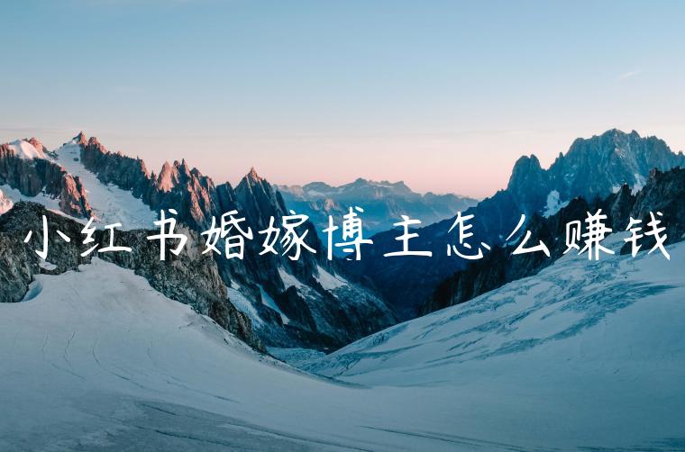 小红书婚嫁博主怎么赚钱 小红书婚嫁博主怎么赚钱