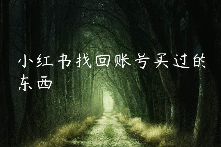 小红书找回账号买过的东西 小红书找回账号买过的东西