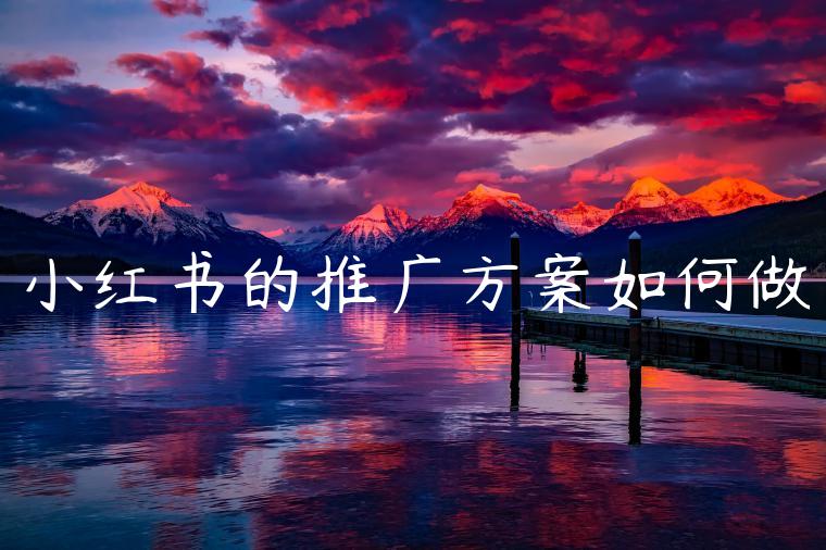 小红书的推广方案如何做 小红书的推广方案如何做