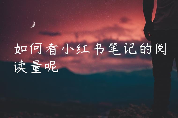 如何看小红书笔记的阅读量呢