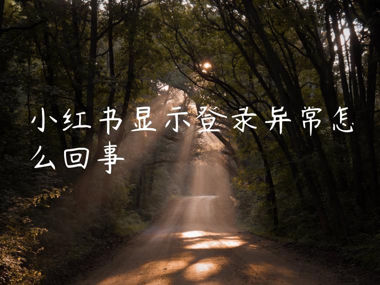 小红书显示登录异常怎么回事 小红书显示登录异常怎么回事