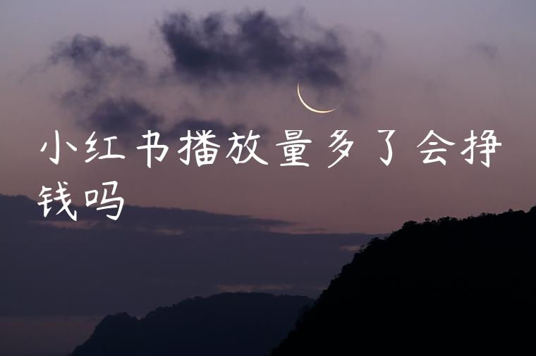 小红书播放量多了会挣钱吗