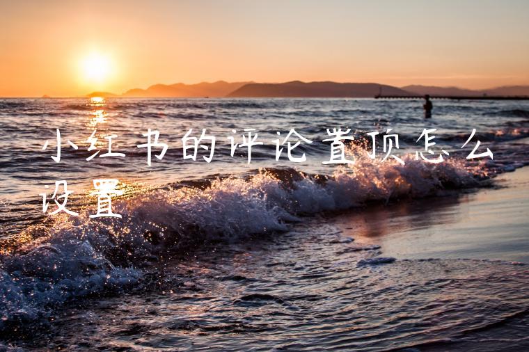 小红书的评论置顶怎么设置 小红书的评论置顶怎么设置