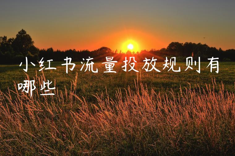 小红书流量投放规则有哪些