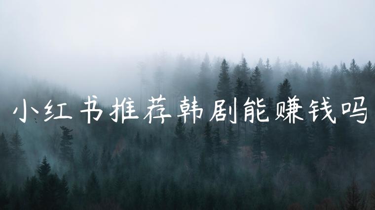 小红书推荐韩剧能赚钱吗
