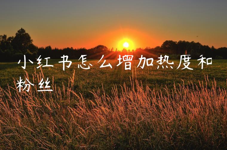小红书怎么增加热度和粉丝 小红书怎么增加热度和粉丝