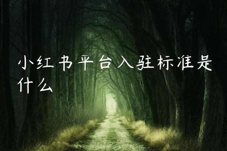 小红书平台入驻标准是什么 小红书平台入驻标准是什么