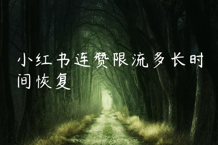 小红书连赞限流多长时间恢复