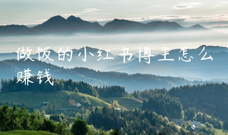 做饭的小红书博主怎么赚钱 做饭的小红书博主怎么赚钱