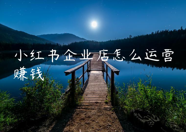 小红书企业店怎么运营赚钱 小红书企业店怎么运营赚钱
