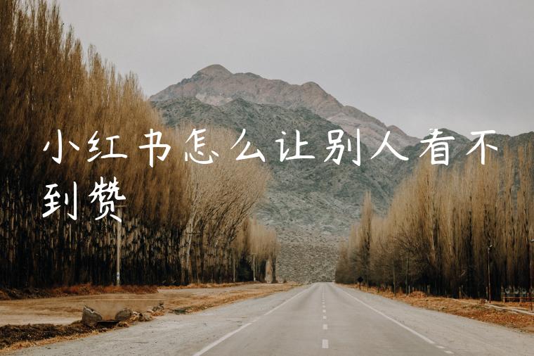 小红书怎么让别人看不到赞