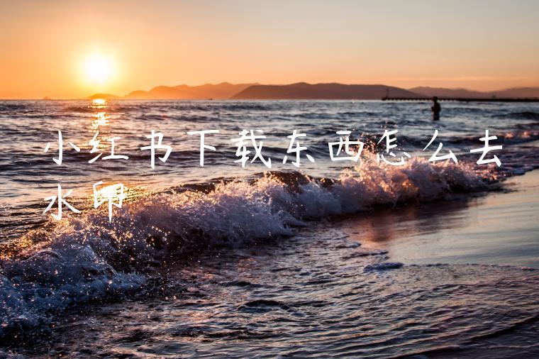 小红书下载东西怎么去水印 小红书下载东西怎么去水印