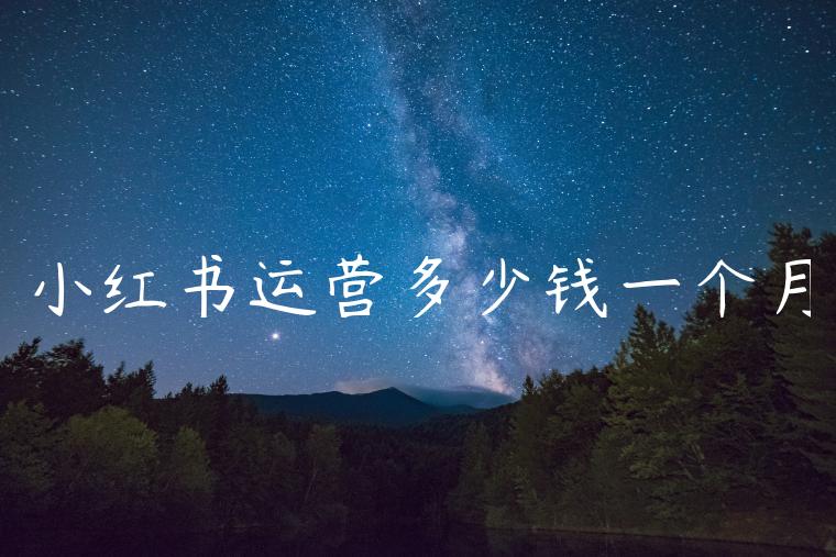 小红书运营多少钱一个月