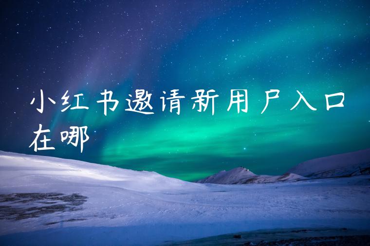 小红书邀请新用户入口在哪