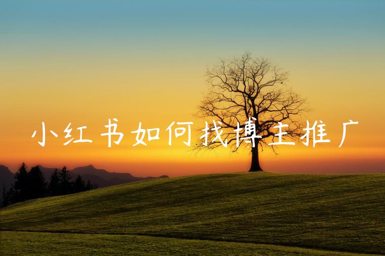 小红书如何找博主推广 小红书如何找博主推广