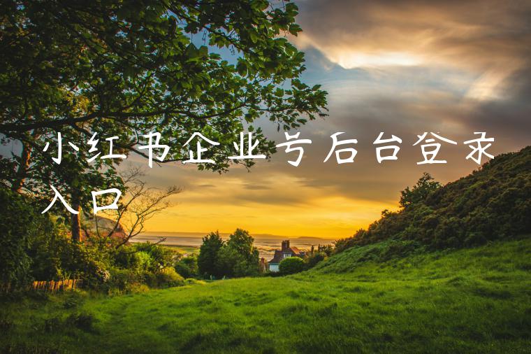 小红书企业号后台登录入口 小红书企业号后台登录入口