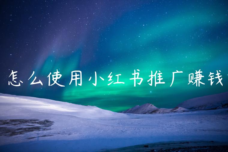 怎么使用小红书推广赚钱 怎么使用小红书推广赚钱