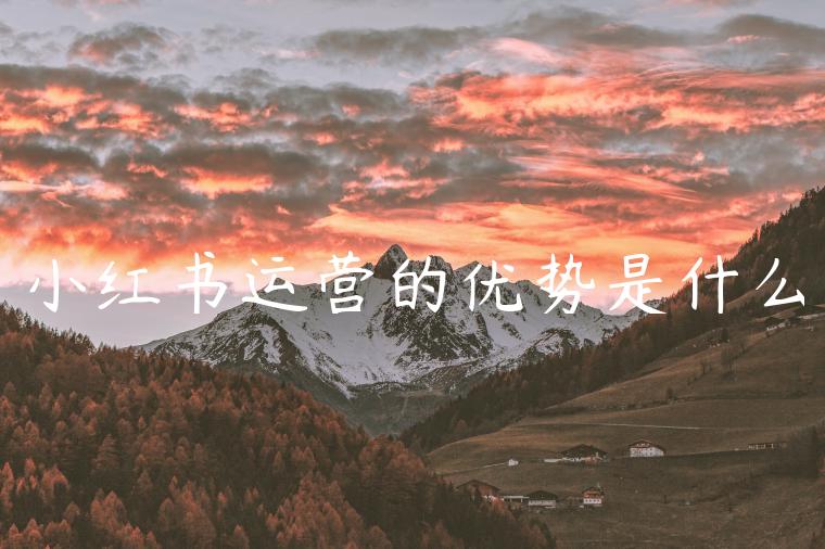 小红书运营的优势是什么 小红书运营的优势是什么