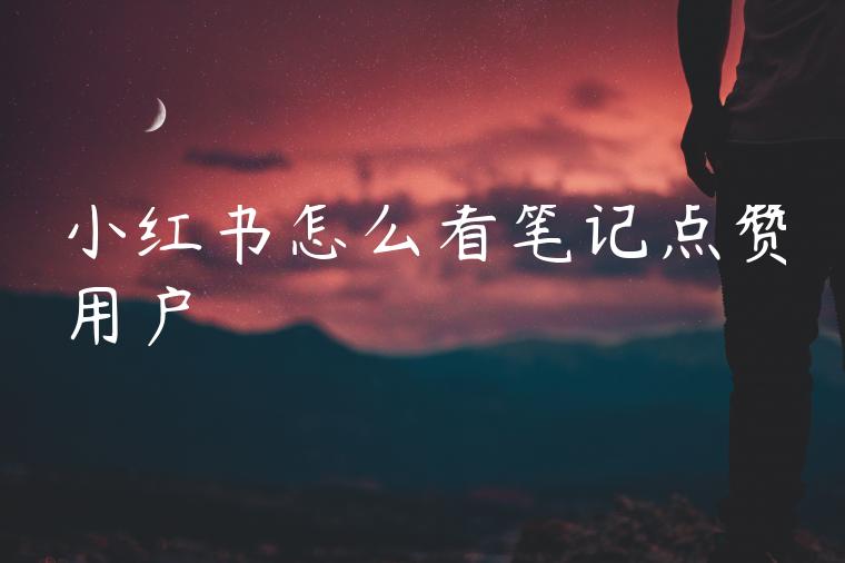 小红书怎么看笔记点赞用户