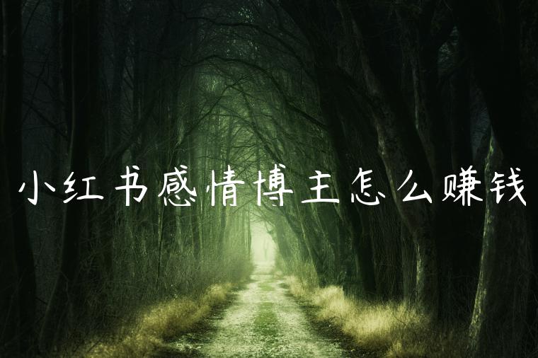 小红书感情博主怎么赚钱