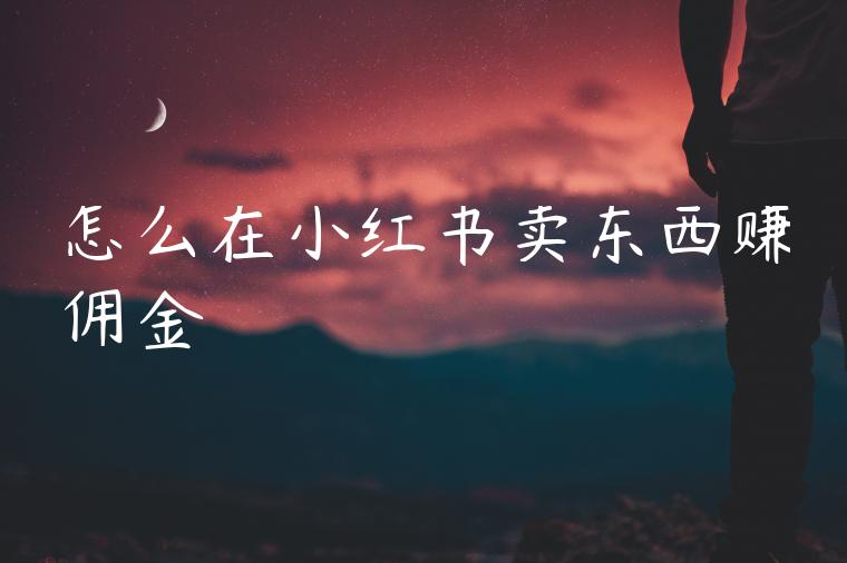 怎么在小红书卖东西赚佣金 怎么在小红书卖东西赚佣金