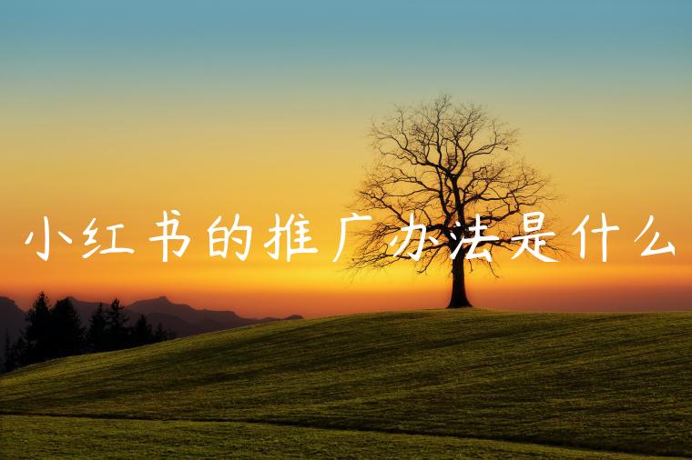小红书的推广办法是什么