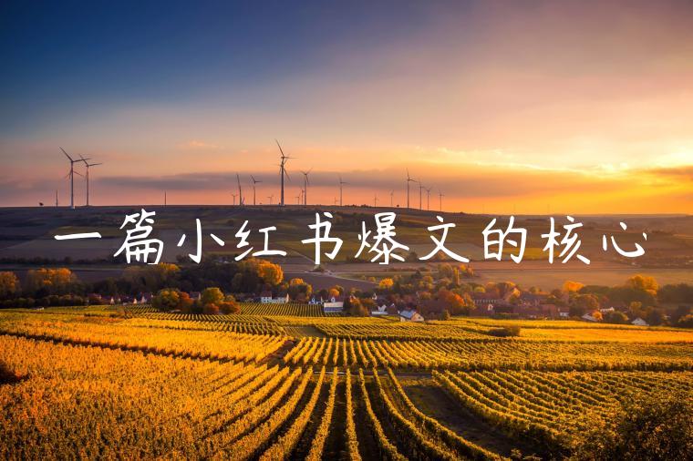一篇小红书爆文的核心