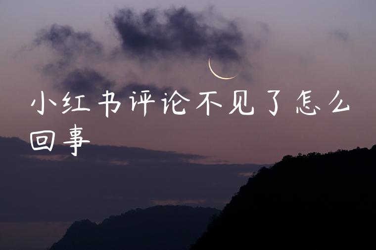 小红书评论不见了怎么回事