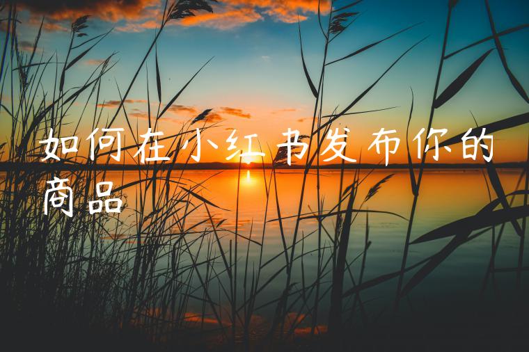 如何在小红书发布你的商品