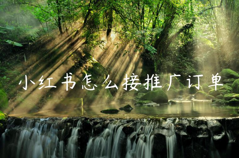 小红书怎么接推广订单 小红书怎么接推广订单