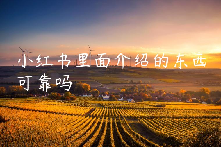 小红书里面介绍的东西可靠吗