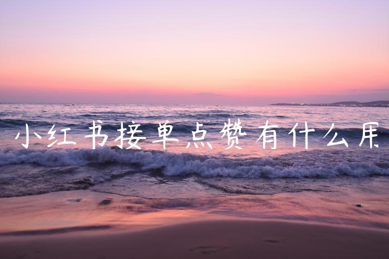 小红书接单点赞有什么用
