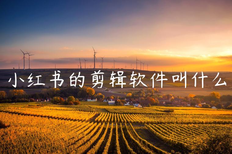 小红书的剪辑软件叫什么