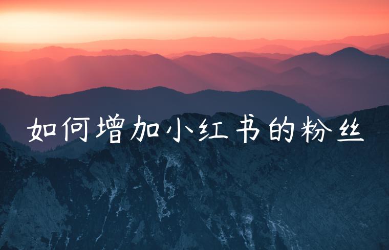 如何增加小红书的粉丝