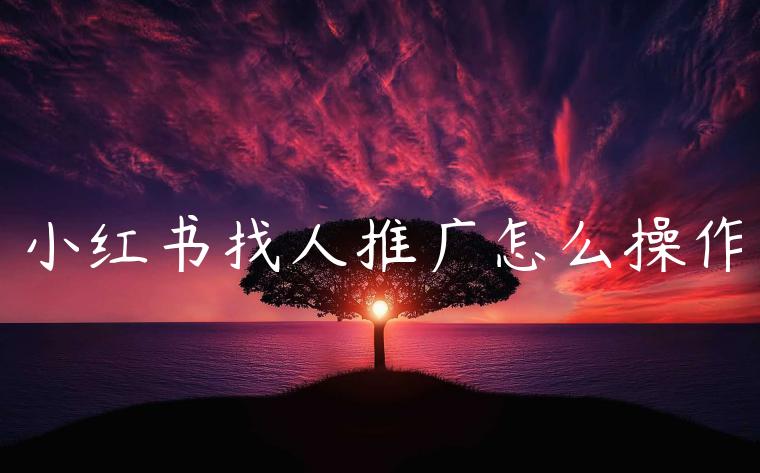 小红书找人推广怎么操作 小红书找人推广怎么操作