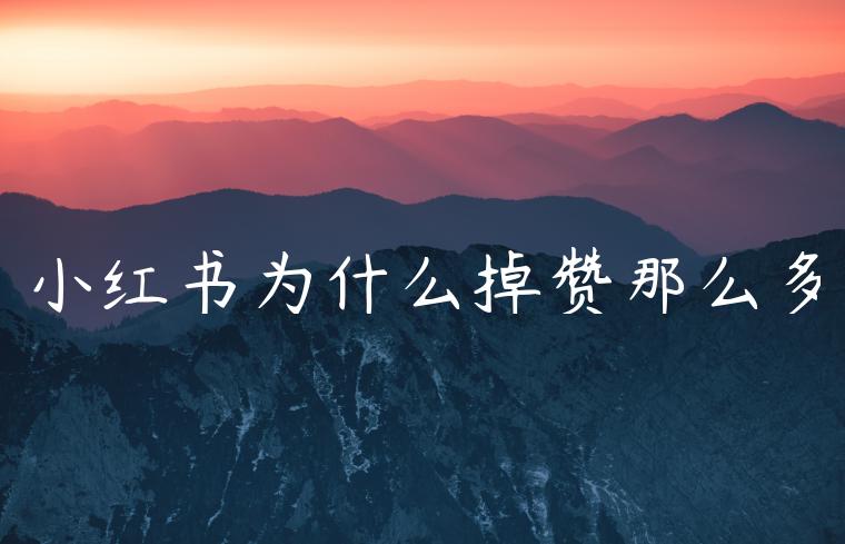 小红书为什么掉赞那么多 小红书为什么掉赞那么多