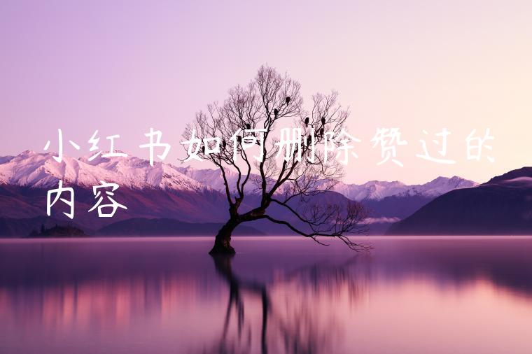 小红书如何删除赞过的内容 小红书如何删除赞过的内容