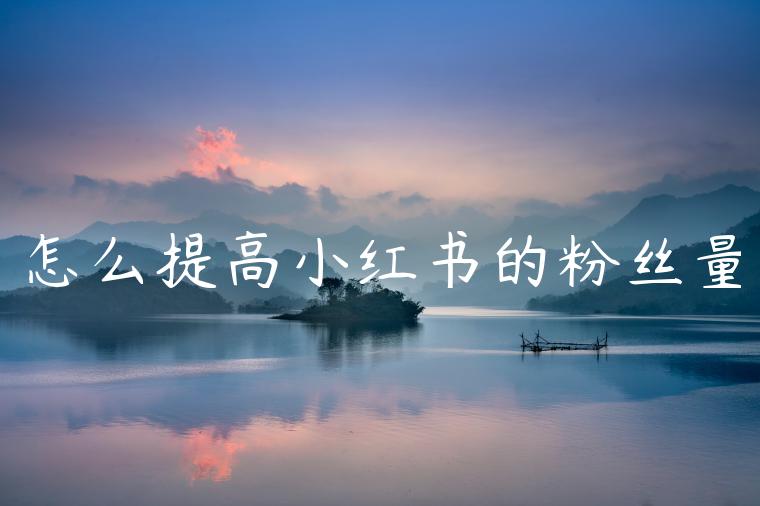 怎么提高小红书的粉丝量