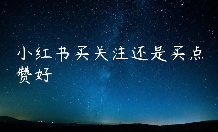 小红书买关注还是买点赞好 小红书买关注还是买点赞好