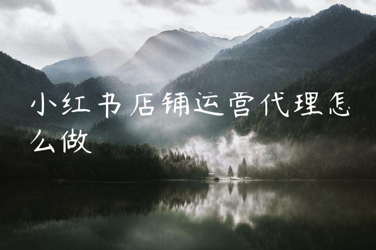 小红书店铺运营代理怎么做